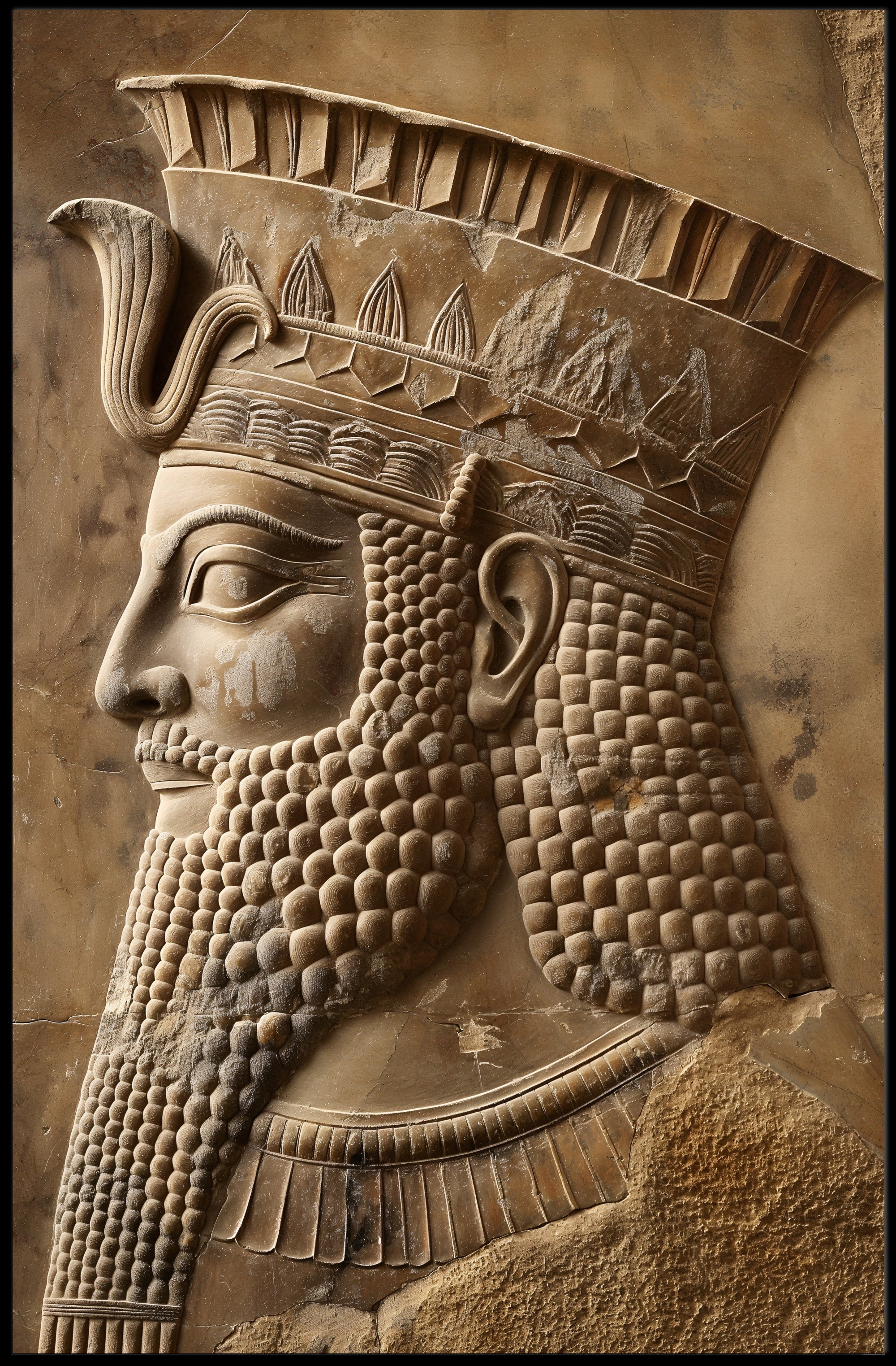 Ancient Persian Stone Relief Art Cultural or Heritage Poster PosterGoat