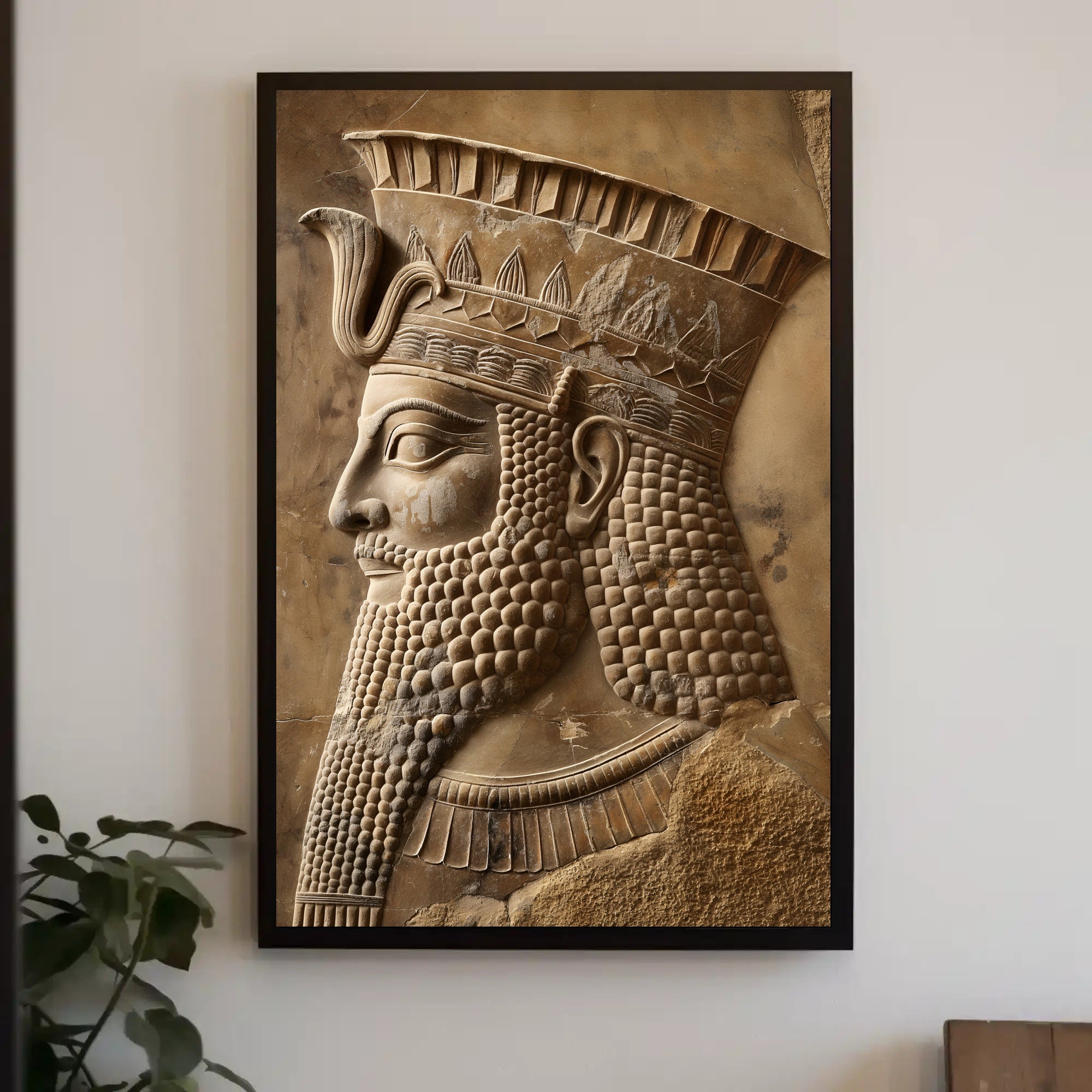 Ancient Persian Stone Relief Art Cultural or Heritage Poster PosterGoat