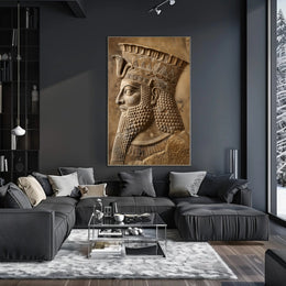 Ancient Persian Stone Relief Art Cultural or Heritage Poster PosterGoat