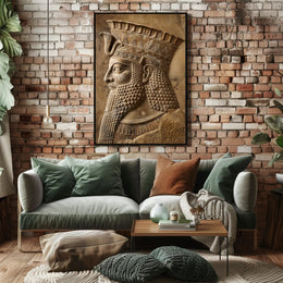 Ancient Persian Stone Relief Art Cultural or Heritage Poster PosterGoat