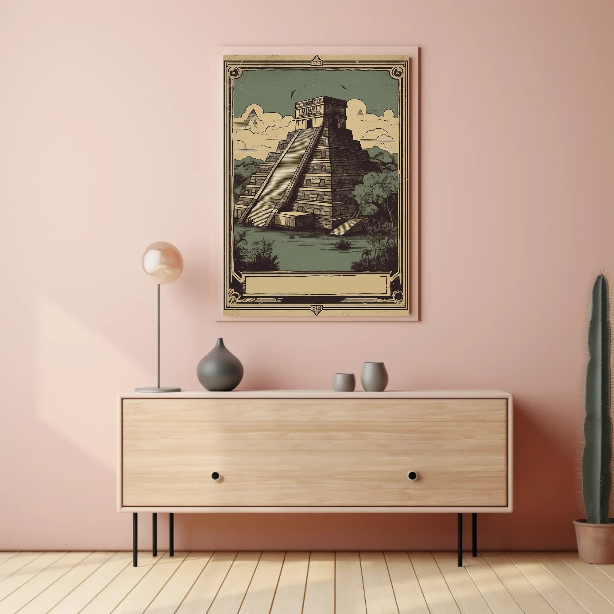 Ancient Pyramid Illustration Poster PosterGoat