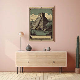 Ancient Pyramid Illustration Poster PosterGoat