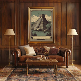 Ancient Pyramid Illustration Poster PosterGoat