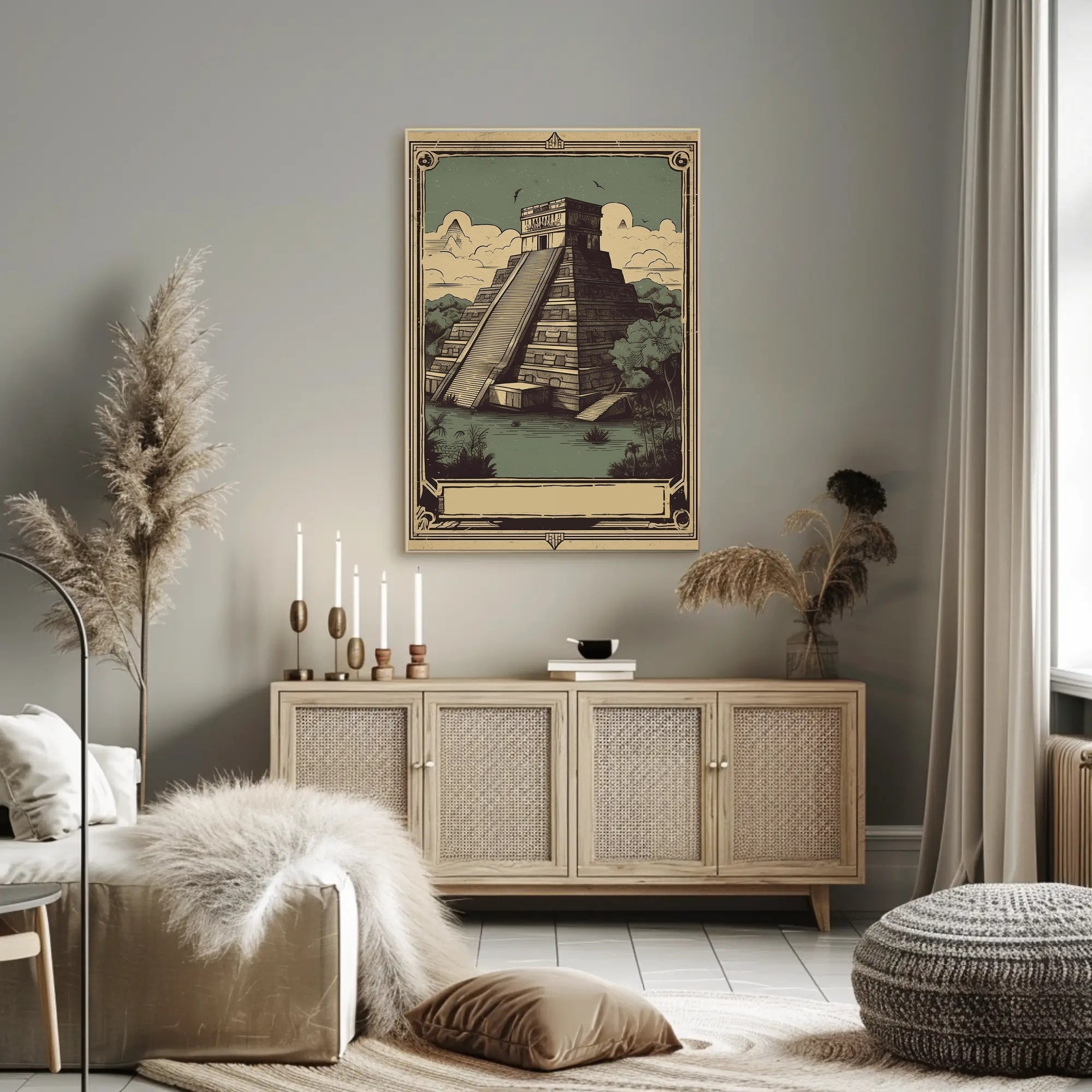 Ancient Pyramid Illustration Poster PosterGoat