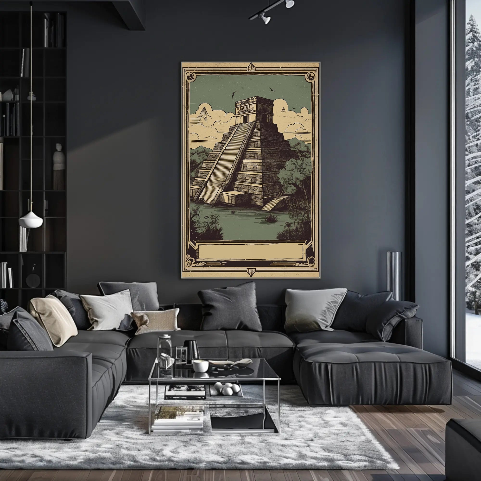 Ancient Pyramid Illustration Poster PosterGoat