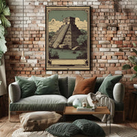 Ancient Pyramid Illustration Poster PosterGoat