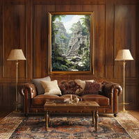 Ancient Ruins Amidst Lush Jungle Cultural Heritage Poster PosterGoat