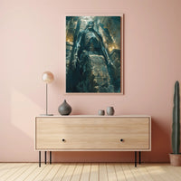 Ancient Skeleton Tomb Scene in Fantasy Heritage Poster PosterGoat