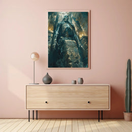 Ancient Skeleton Tomb Scene in Fantasy Heritage Poster PosterGoat