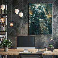 Ancient Skeleton Tomb Scene in Fantasy Heritage Poster PosterGoat