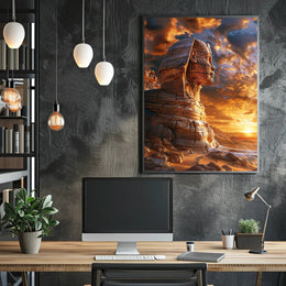 Ancient Sphinx Sunset: A Cultural or Heritage Poster PosterGoat