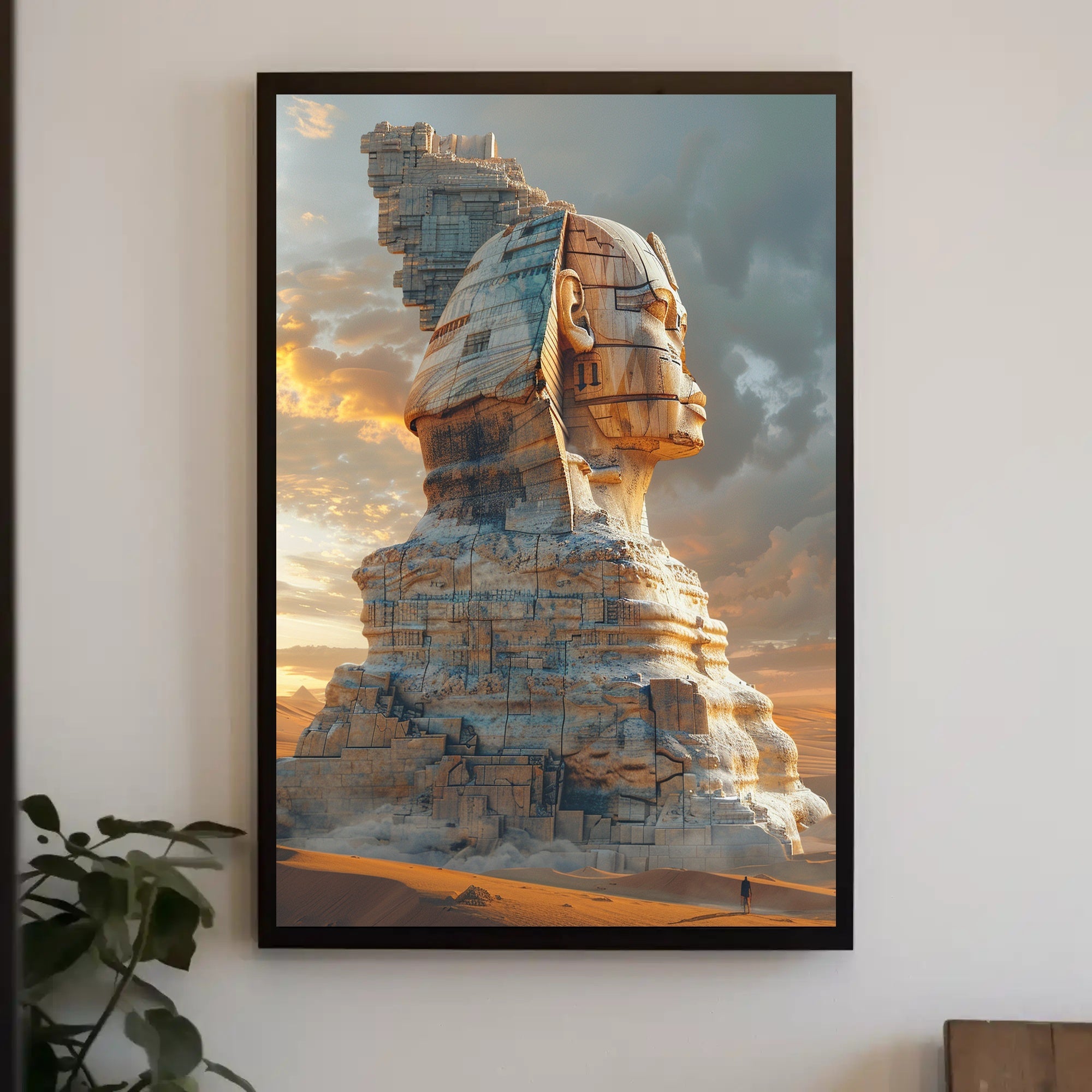 Ancient Tech Fusion: Epic Sci-Fi Sphinx Futuristic Sci-Fi Poster PosterGoat