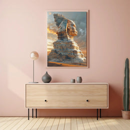 Ancient Tech Fusion: Epic Sci-Fi Sphinx Futuristic Sci-Fi Poster PosterGoat