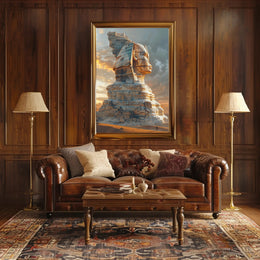 Ancient Tech Fusion: Epic Sci-Fi Sphinx Futuristic Sci-Fi Poster PosterGoat