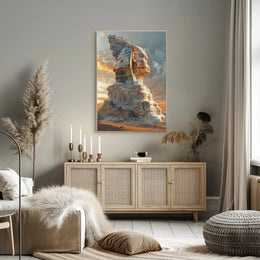 Ancient Tech Fusion: Epic Sci-Fi Sphinx Futuristic Sci-Fi Poster PosterGoat