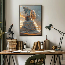 Ancient Tech Fusion: Epic Sci-Fi Sphinx Futuristic Sci-Fi Poster PosterGoat