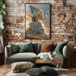 Ancient Tech Fusion: Epic Sci-Fi Sphinx Futuristic Sci-Fi Poster PosterGoat