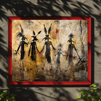Ancient Tribal Expression through Petroglyphs Art Poster PosterGoat