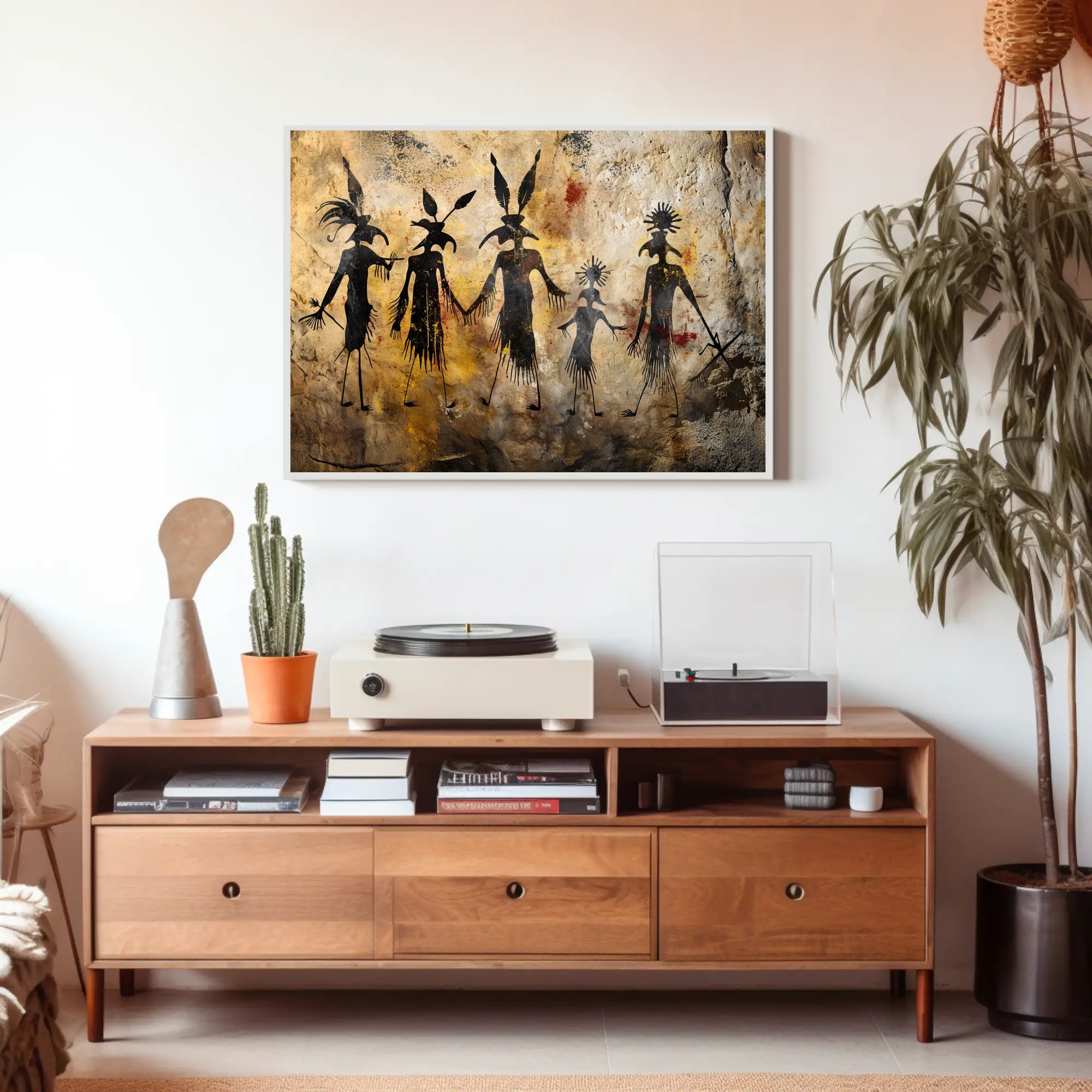 Ancient Tribal Expression through Petroglyphs Art Poster PosterGoat