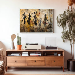 Ancient Tribal Expression through Petroglyphs Art Poster PosterGoat