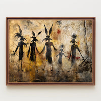 Ancient Tribal Expression through Petroglyphs Art Poster PosterGoat