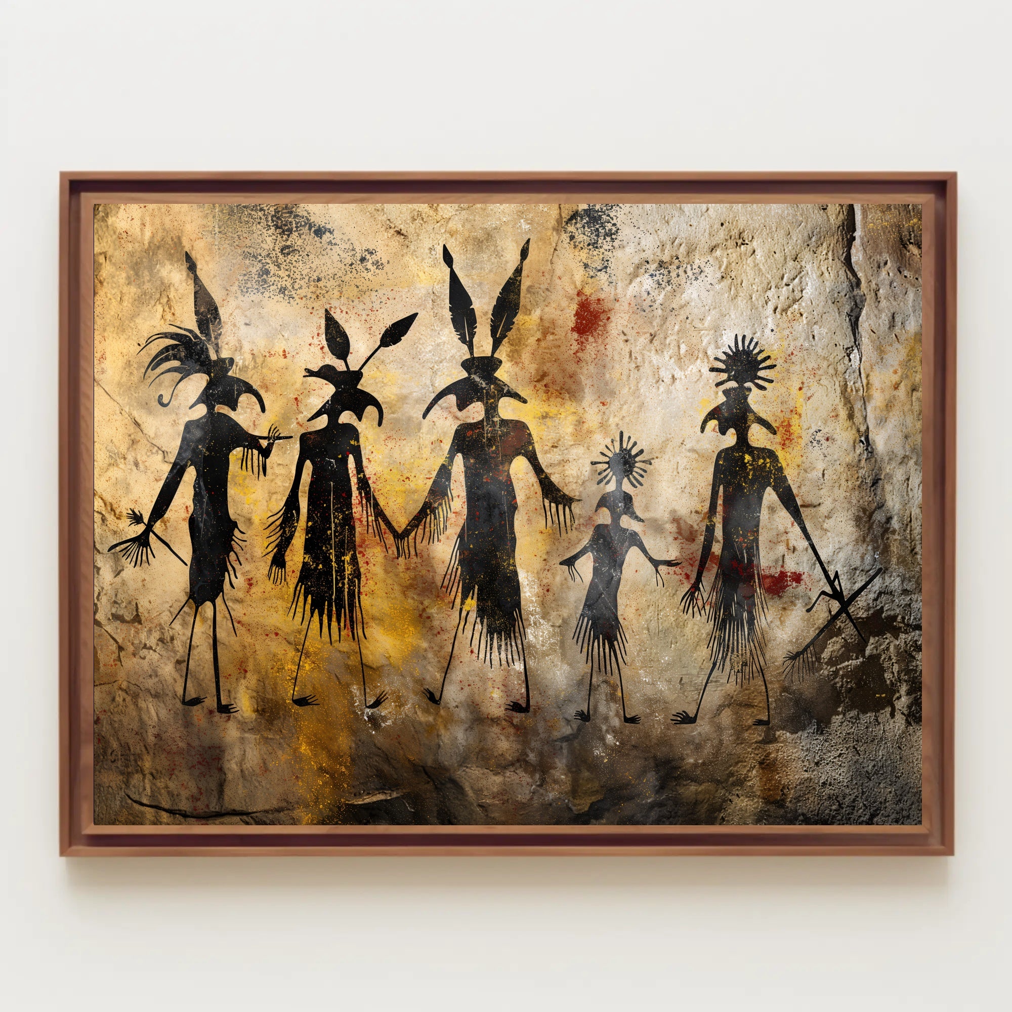 Ancient Tribal Expression through Petroglyphs Art Poster PosterGoat