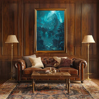 Ancient Underwater Temple Exploration Artistic and Pop Culture Poster PosterGoat