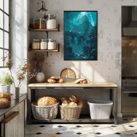 Ancient Underwater Temple Exploration Artistic and Pop Culture Poster PosterGoat