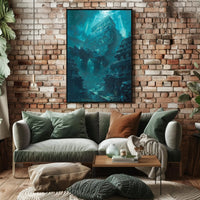 Ancient Underwater Temple Exploration Artistic and Pop Culture Poster PosterGoat