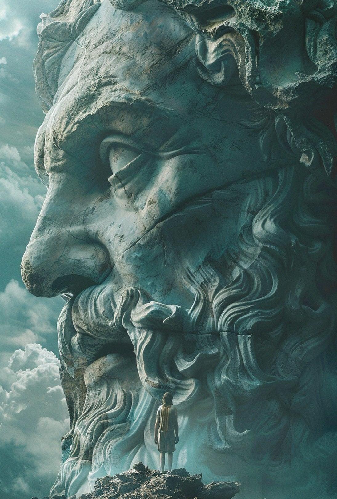 Ancient Wisdom: Divine Contemplation in Heritage Poster PosterGoat