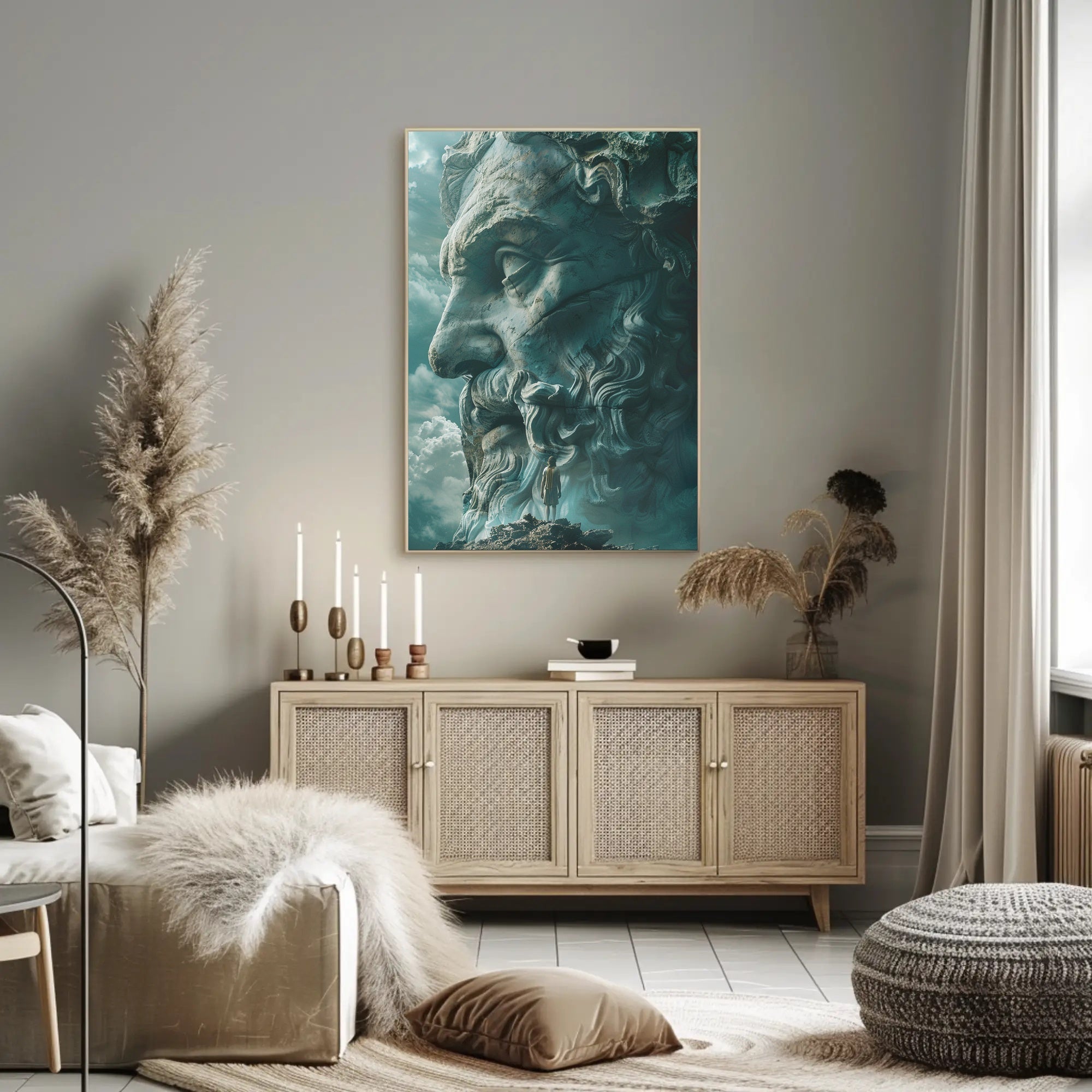 Ancient Wisdom: Divine Contemplation in Heritage Poster PosterGoat