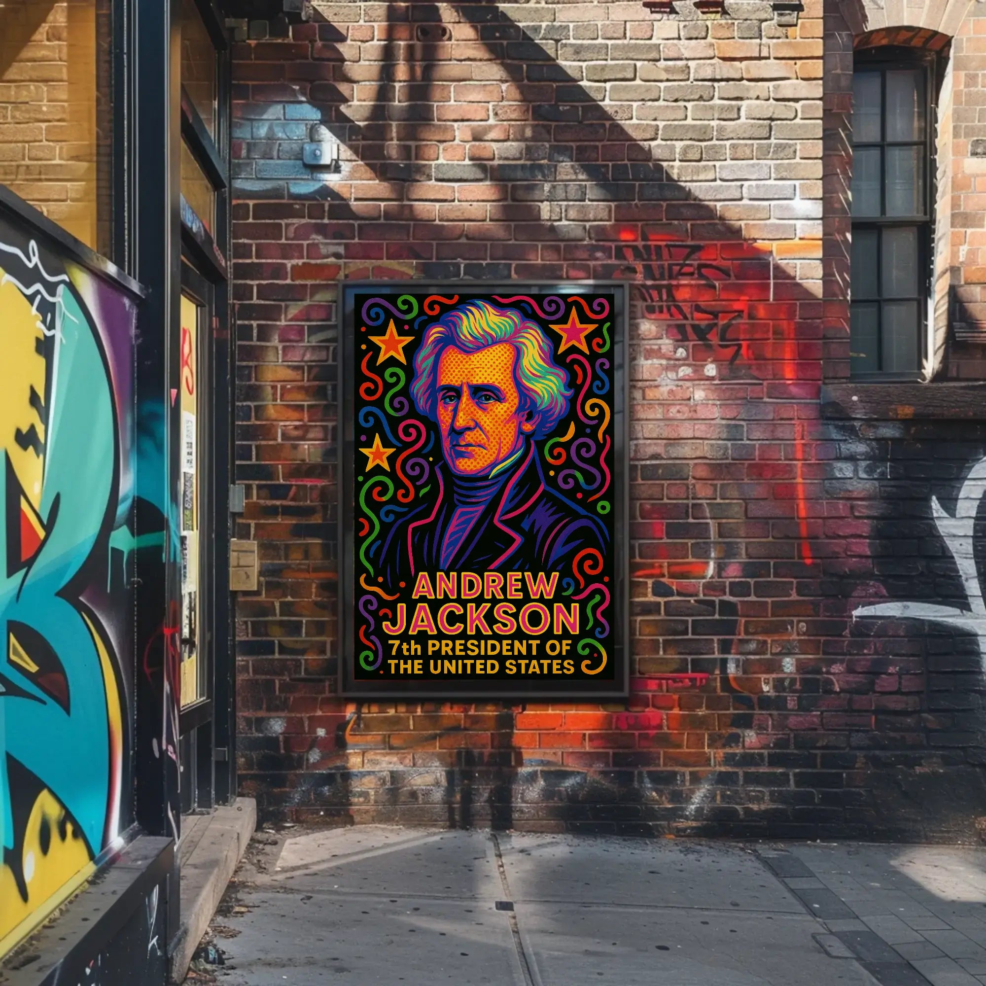 Andrew Jackson Vibrant Pop Art Historical Poster PosterGoat
