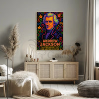 Andrew Jackson Vibrant Pop Art Historical Poster PosterGoat
