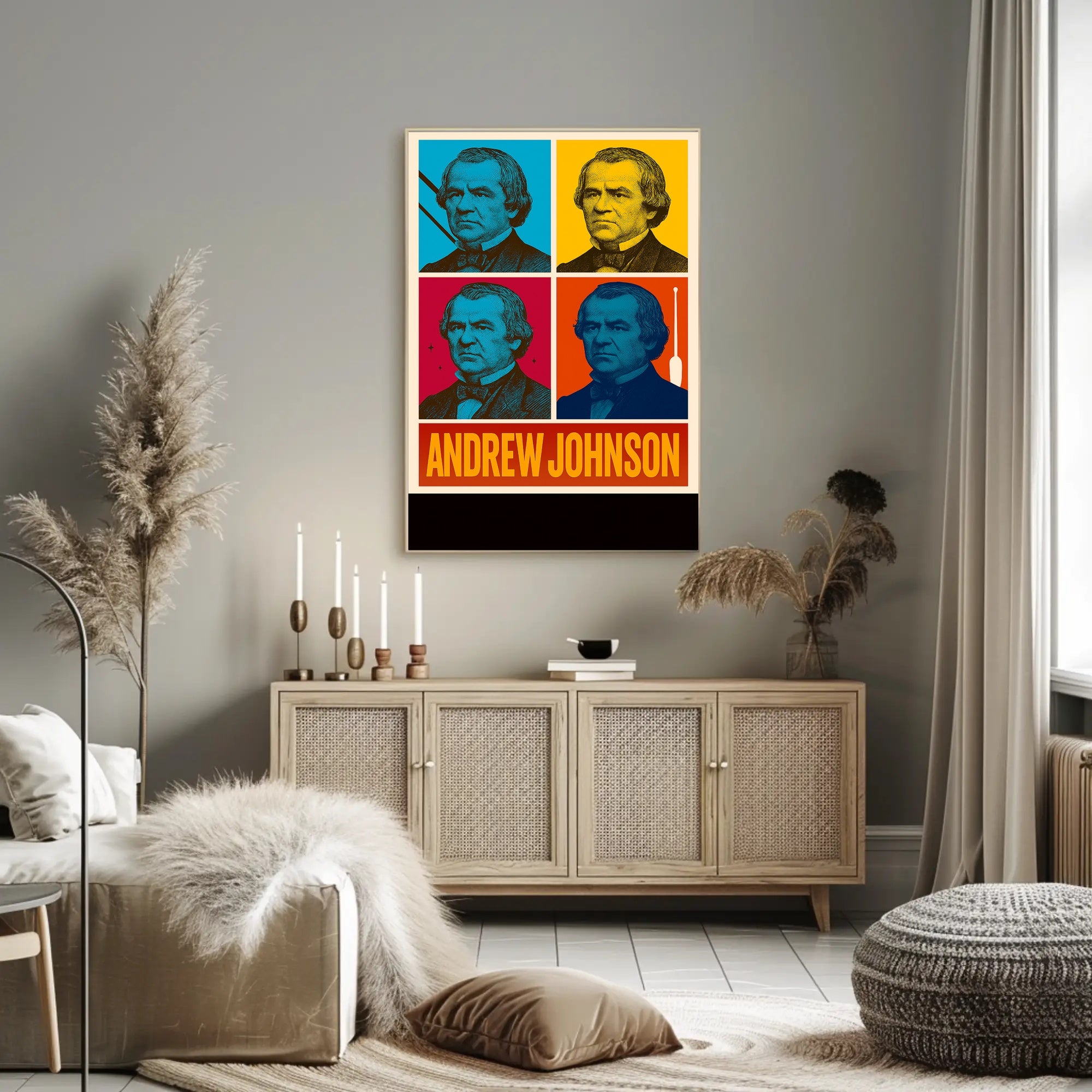 Andrew Johnson 17th President Wall Art Print PosterGoat