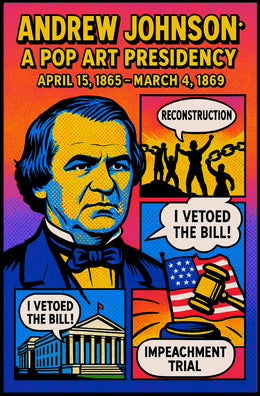 Andrew Johnson Pop Art Historical Presidential Poster PosterGoat