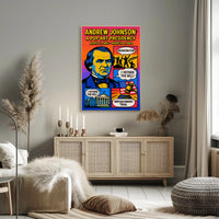 Andrew Johnson Pop Art Historical Presidential Poster PosterGoat