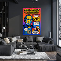 Andrew Johnson Pop Art Historical Presidential Poster PosterGoat