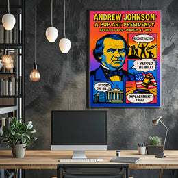 Andrew Johnson Pop Art Historical Presidential Poster PosterGoat