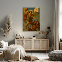 Angelic vs Demonic Basketball Duel Sports Poster PosterGoat