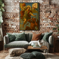 Angelic vs Demonic Basketball Duel Sports Poster PosterGoat