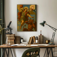 Angelic vs Demonic Basketball Duel Sports Poster PosterGoat