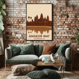 Angkor Wat Cambodia Travel Poster PosterGoat