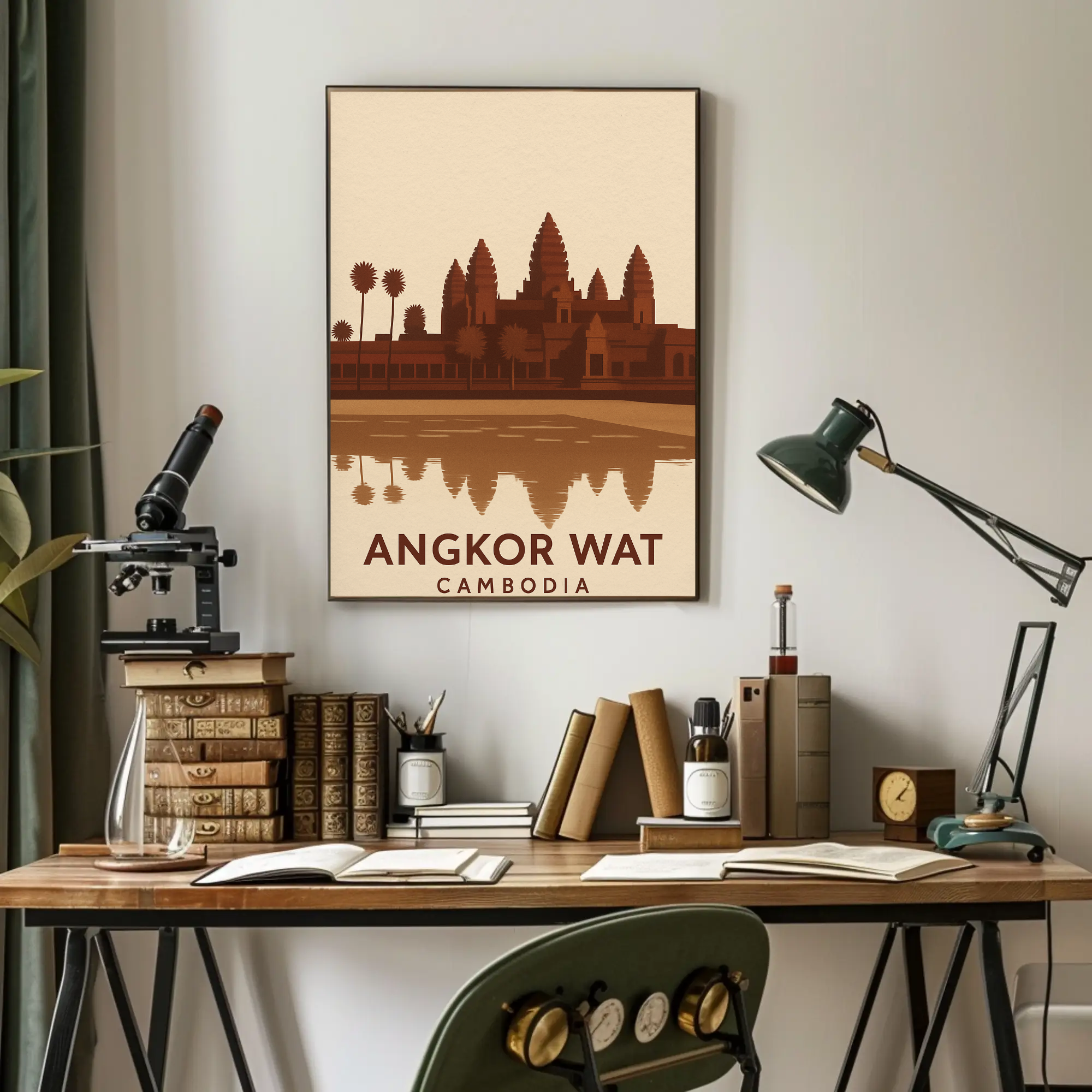 Angkor Wat Cambodia Travel Poster PosterGoat
