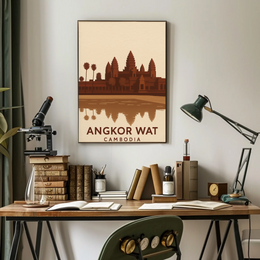 Angkor Wat Cambodia Travel Poster PosterGoat