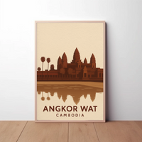 Angkor Wat Cambodia Travel Poster PosterGoat