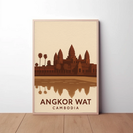 Angkor Wat Cambodia Travel Poster PosterGoat