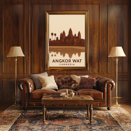 Angkor Wat Cambodia Travel Poster PosterGoat
