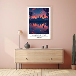 Angkor Wat Serene Sunset Cultural Heritage Poster PosterGoat