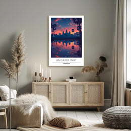 Angkor Wat Serene Sunset Cultural Heritage Poster PosterGoat