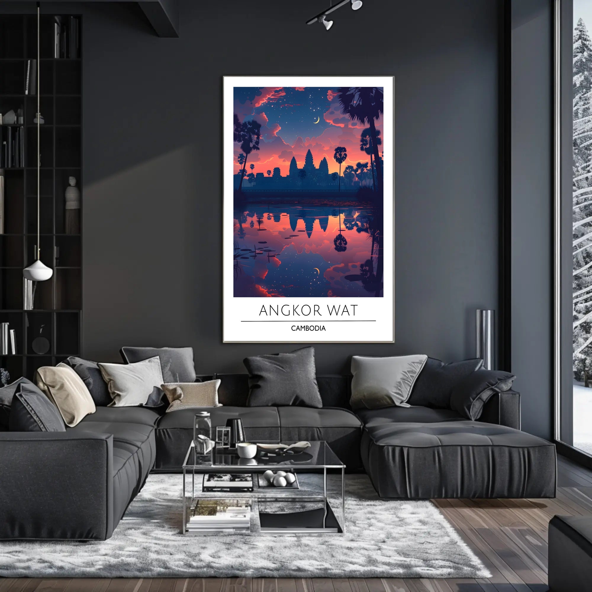 Angkor Wat Serene Sunset Cultural Heritage Poster PosterGoat
